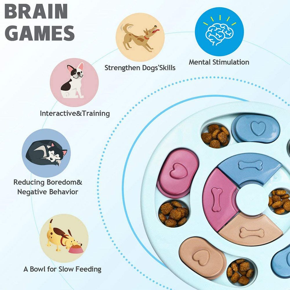 개 퍼즐 장난감 느린 피더 증가 IQ 대화 형 턴테이블 - Dog Puzzle Feeder Toy 리뷰 및 가격