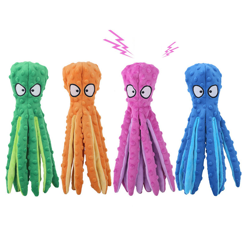 애완 동물 플러시 개 장난감 음성 문어 껍질 퍼즐 장난 - Interactive Squeaky Plush Dog Toy 리뷰 및 가격