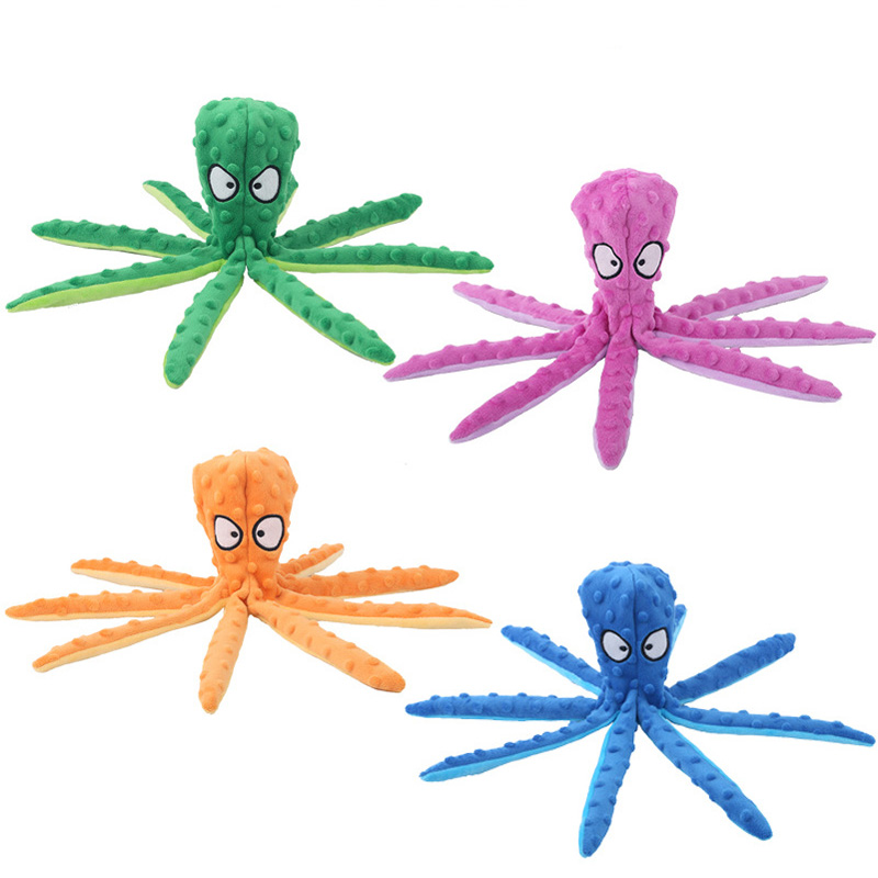 애완 동물 플러시 개 장난감 음성 문어 껍질 퍼즐 장난 - Interactive Squeaky Plush Dog Toy 리뷰 및 가격